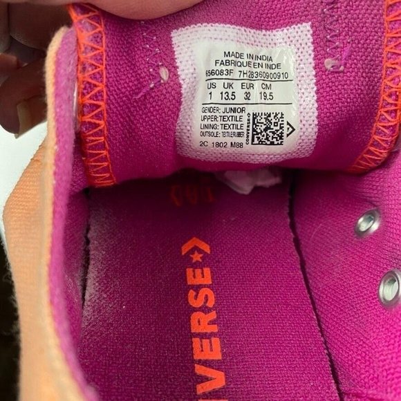 Converse Chuck Taylor All Star Ox Kids Junior size 1 Shoes Sunset Glow 656083F - Picture 10 of 10